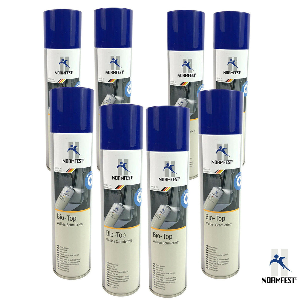 8 x Normfest 400 ml Bio Top White Grease Spray for Universal Use