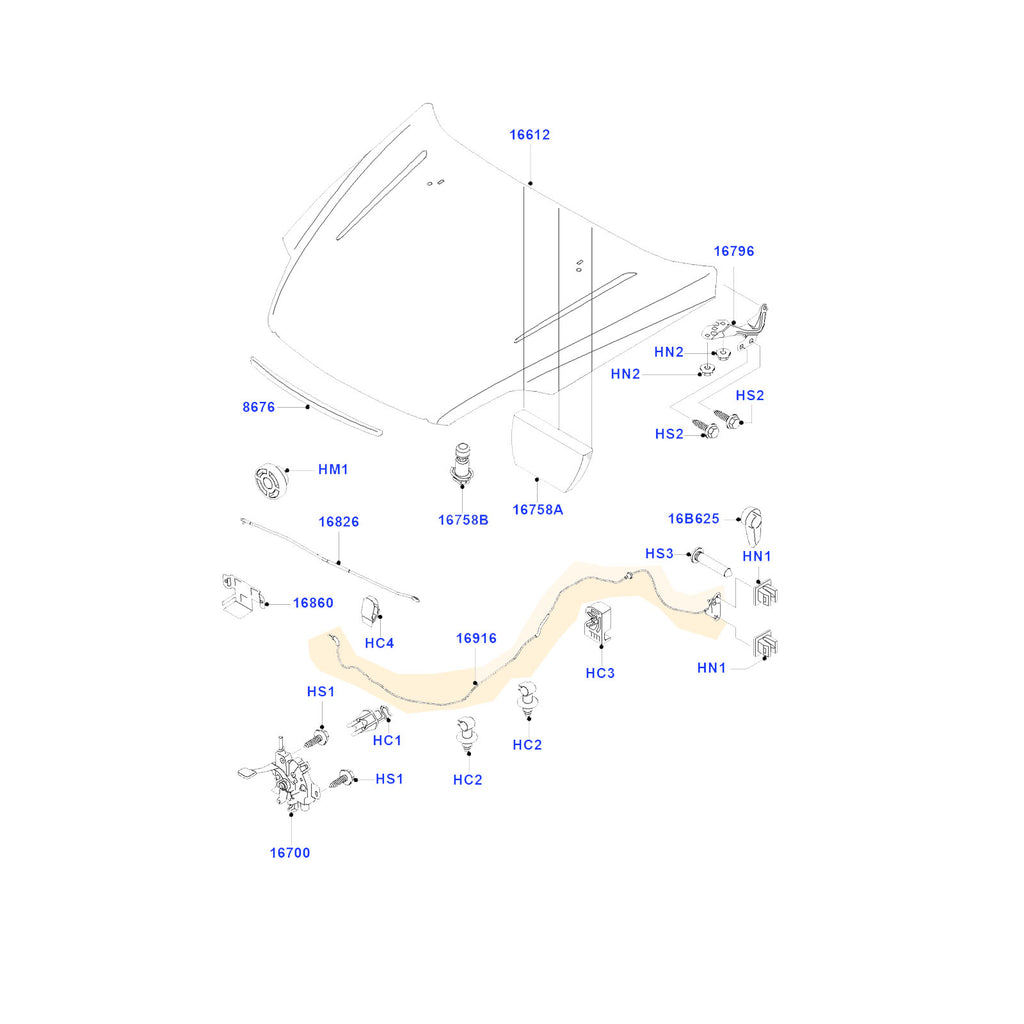 Bonnet Hood Release Cable Fits Ford Mondeo MK4 2007 to 2015 1751277