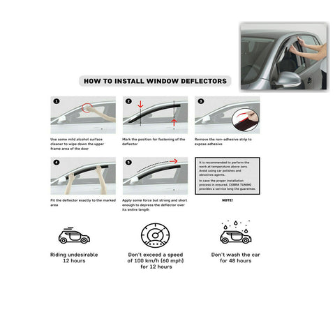 Audi A6 2004 to 2010 Fits Wind Deflectors Set Sunplex SP-0145