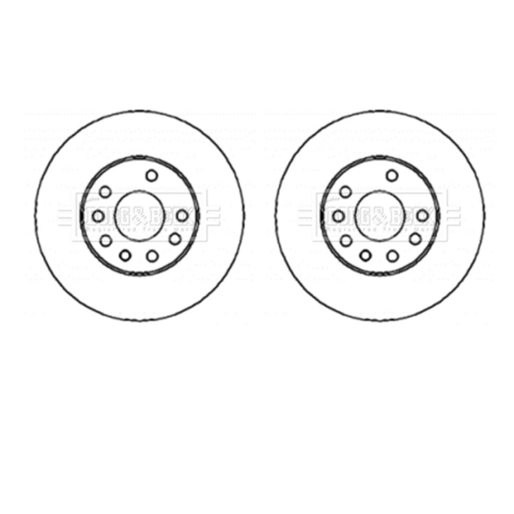 A PAIR OF BORG & BECK FRONT BRAKE DISCS FITS VAUXHALL ASTRA SAAB 9-3 9194477