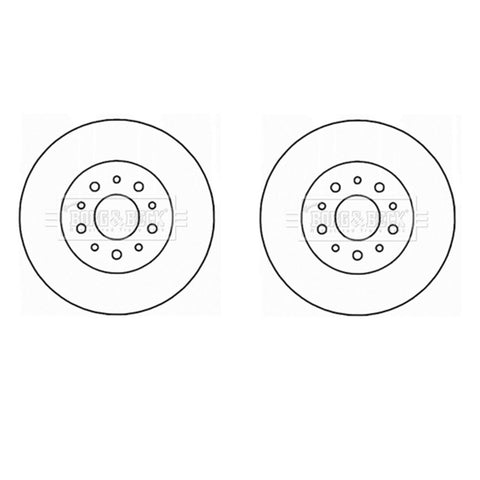 A PAIR OF BORG  BECK REAR BRAKE DISCS FITS ALFA ROMEO GIULIETTA, FIAT 500X