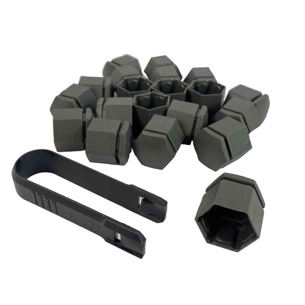 Astra J K Insignia B Mokka Wheel Nut Covers Set Charcoal 19X24 mm 20 Pcs