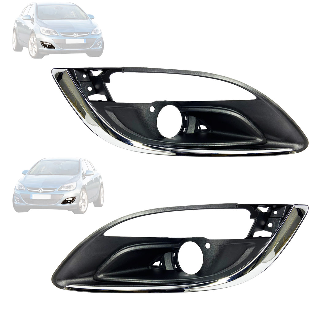 Astra Mk6 Front Bumper RH LH Fog Light Frame Bar Chrome And Cover 1401018