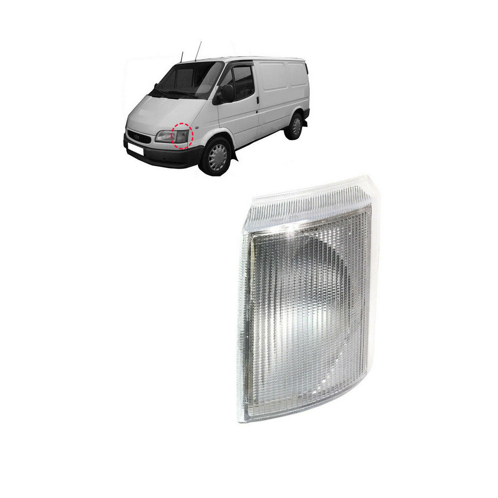 A PAIR OF FRONT CORNER INDICATOR LAMPS CLEAR LENS LEFT RIGHT FITS FORD TRANSIT MK4, MK5