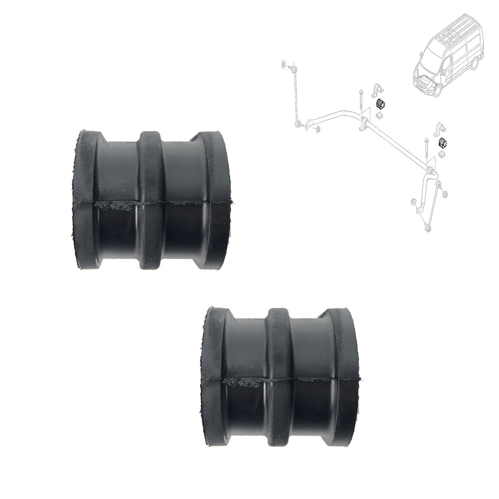 2X Front Anti Roll Bar Stabiliser Bar Rubber Fits Renault Master, 546131253R