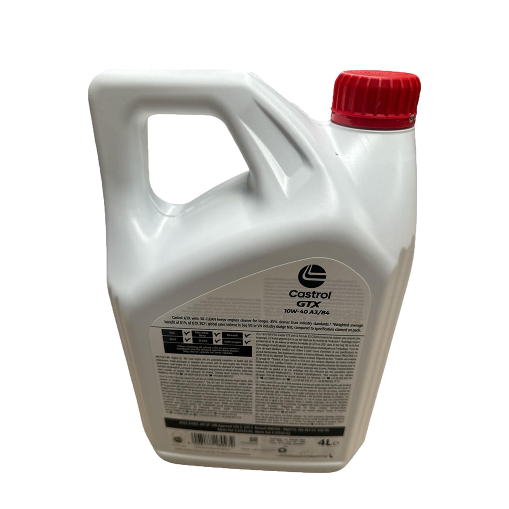1 X 4L New Grey Castrol 15A4d3 Gtx Ultraclean 10W-40 A3 B4 Engine Oil