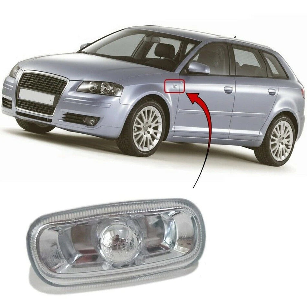 2x Clear Side Indicator Repeater Light Clear For Audi A3 A4 S4 RS4 A6 S6 A8 8E0949127
