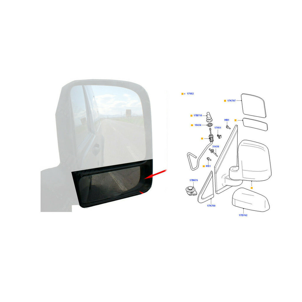 Ford Transit Connect Blind Spot Mirror Glass Set 2002 to 2013 18068 18067