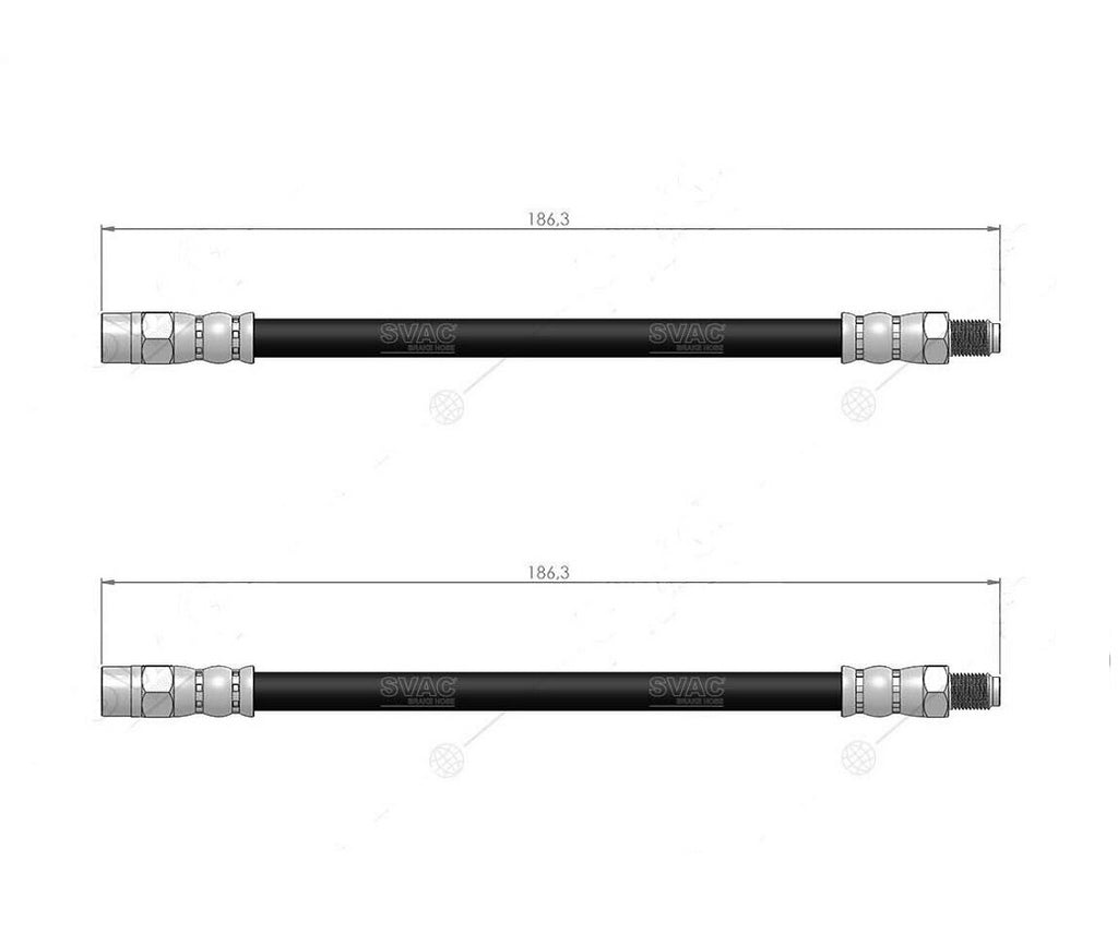 Audi 80 Front Brake Hose 8C B4 1991 to 1994 893611707