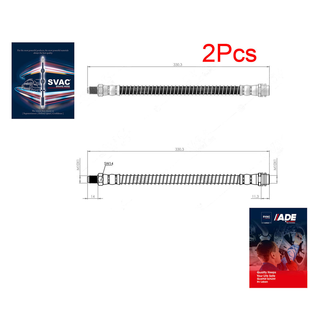 Mercedes Benz C E GLX Serie SL R230 2008 ON Rear Brake Hose Set  2044200048