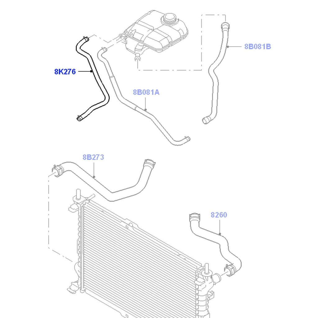 Radiator Overflow Tank Hose Fits Ford Transit Connect  1451531 