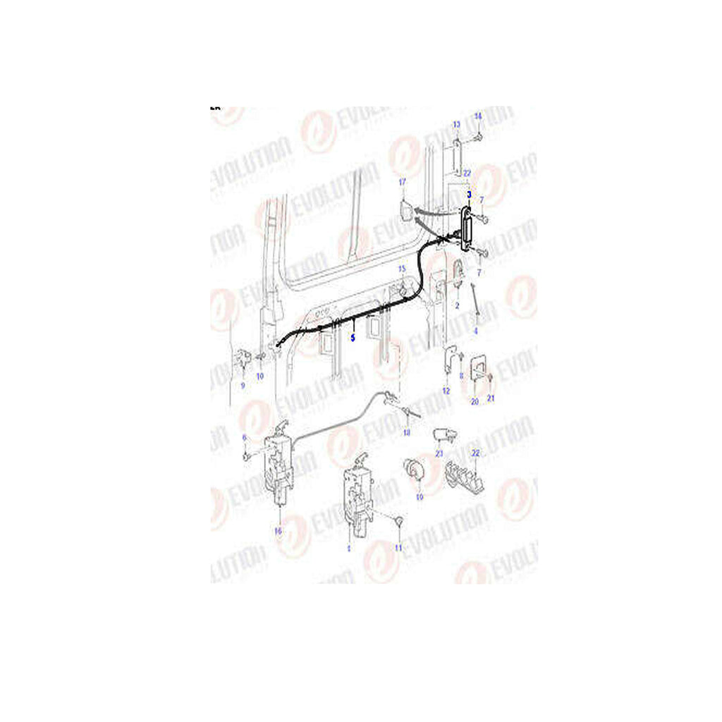 Ford Transit MK6 2000 to 2006 Sliding Left Door Inner Cable And Handle 2C14V266A62AA