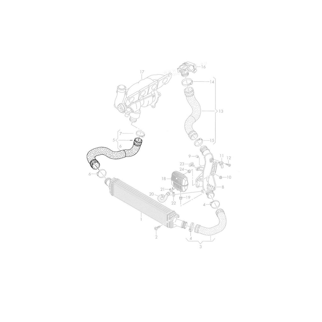  Audi  Q5 2008 Onwards 2.0 TDI Quattro Charger Intake Hose 8R0145738H