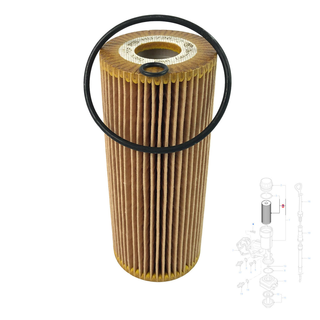 Audi Ford Seat Skoda VW Oil Filter 2000 to 2008 XM216744AA 1100696