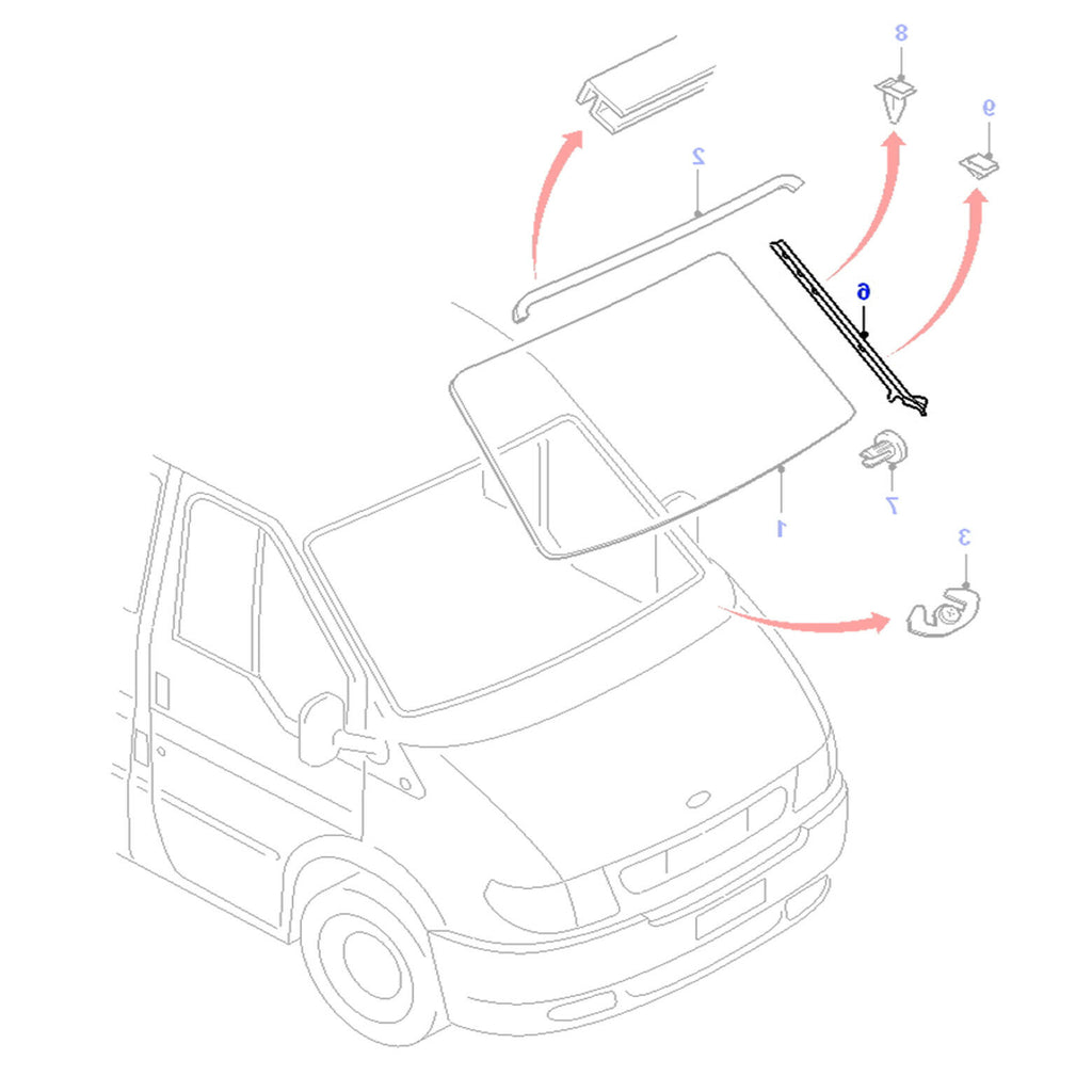 Left Nearside Windscreen Moulding Trim Fits Ford Transit Mk6  4621065