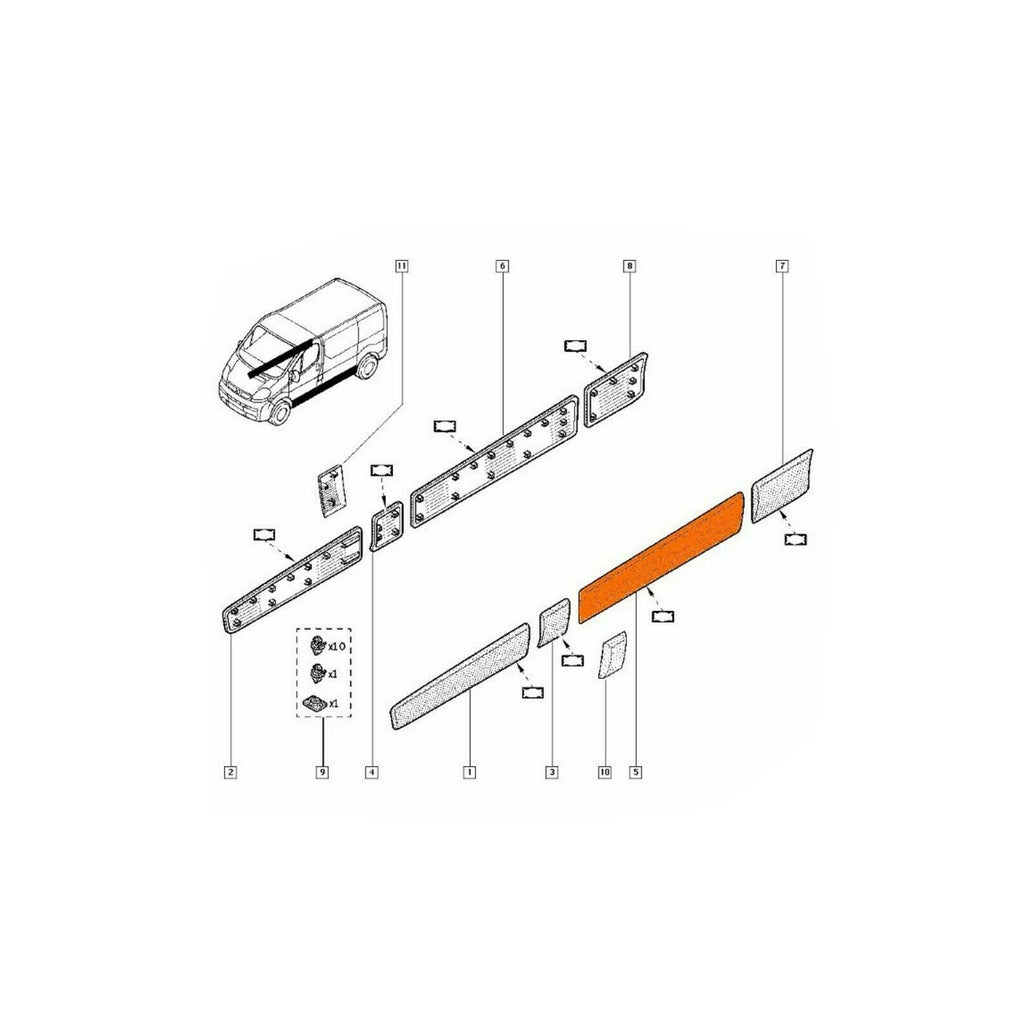 Renault Trafic 2 Vauxhall Vivaro Front Door Trim Panel Right 8200036086
