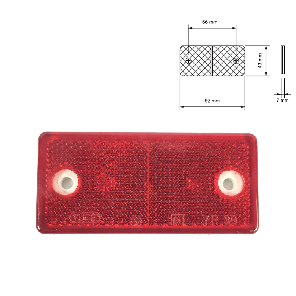 Trailer Truck Lorry Bus Rectangular Red Reflector With Two Mounting Holes
