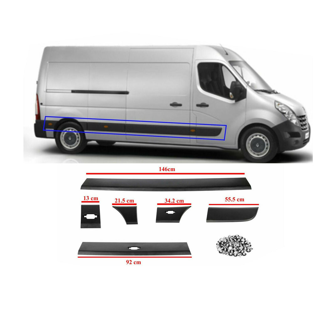 Renault Master MK3 Vauxhall Movano Right Side Door Trim Moulding Set