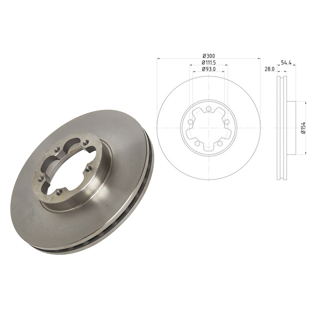 Ford Transit Front Axle Brake Disc 2006 to 2014 6C111124AB