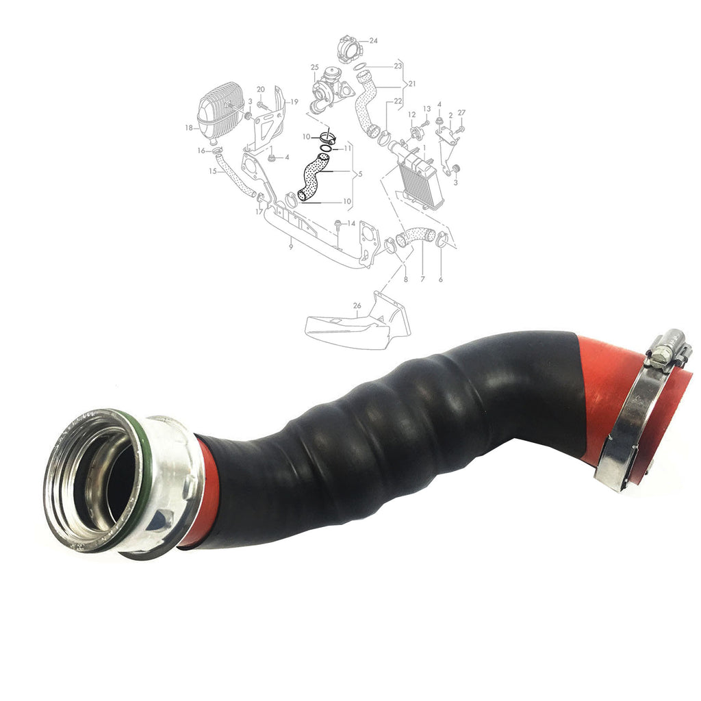 Audi A4 B7 Intercooler Turbo Hose Pipe 2.0 TDI 2004 to 2008 8E0145790P