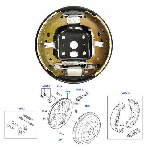 1 X Rear Right Drum Brake Kit Fits Ford Transit Connect 2002-2013 4387345