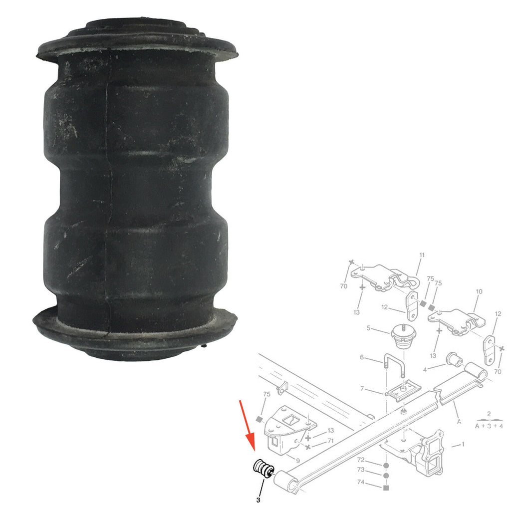 Rear Leaf Spring Bush Rubber Mount Fits Relay, Ducato, Boxer, 1304641080