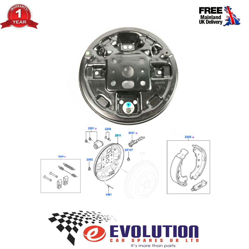 Rear Right Drum Brake Plate Shoes Springs Set Fits Ford Transit Connect  4387345