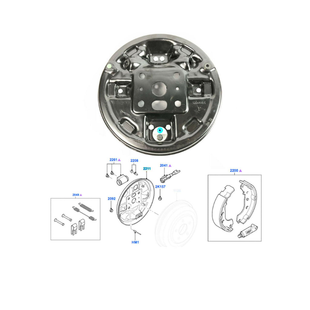 Rear Right Drum Brake Plate Shoes Springs Set Fits Ford Transit Connect  4387345