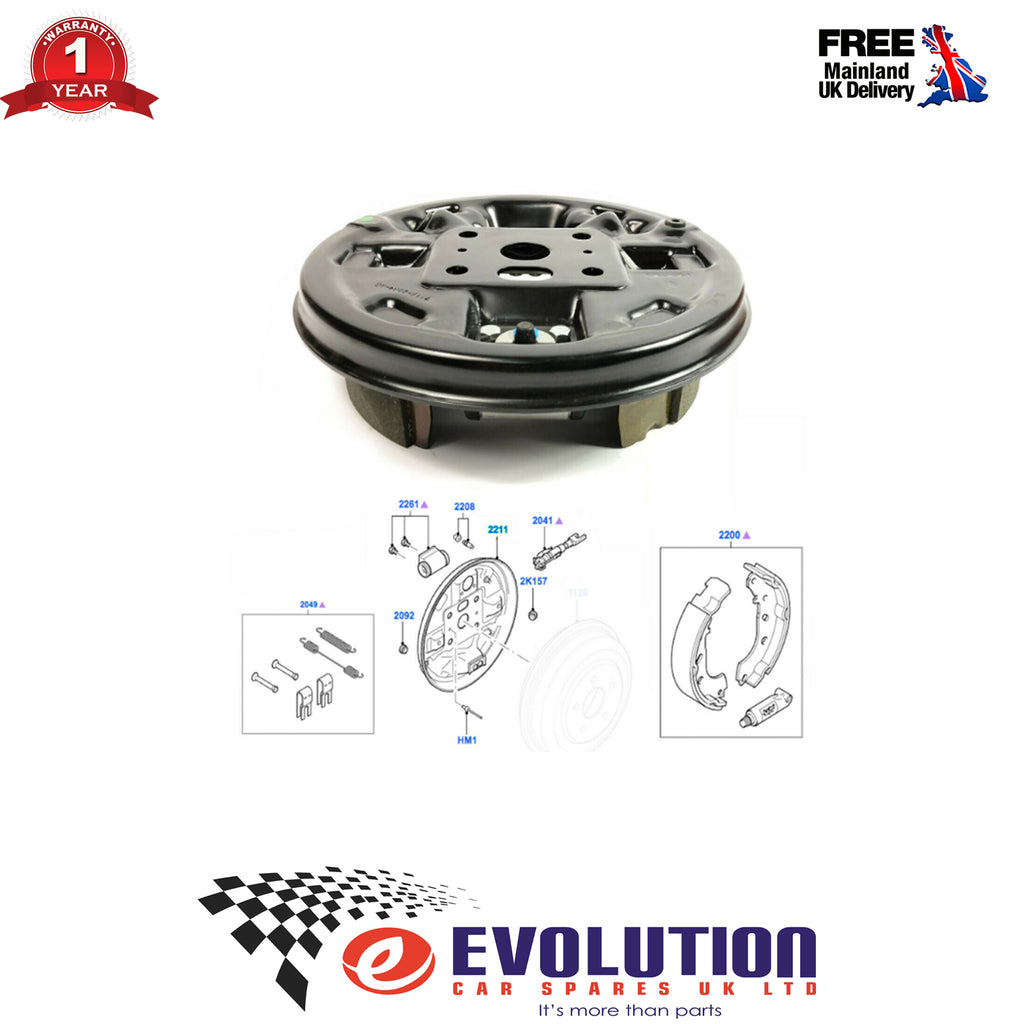 Rear Right Drum Brake Plate Shoes Springs Set Fits Ford Transit Connect  4387345