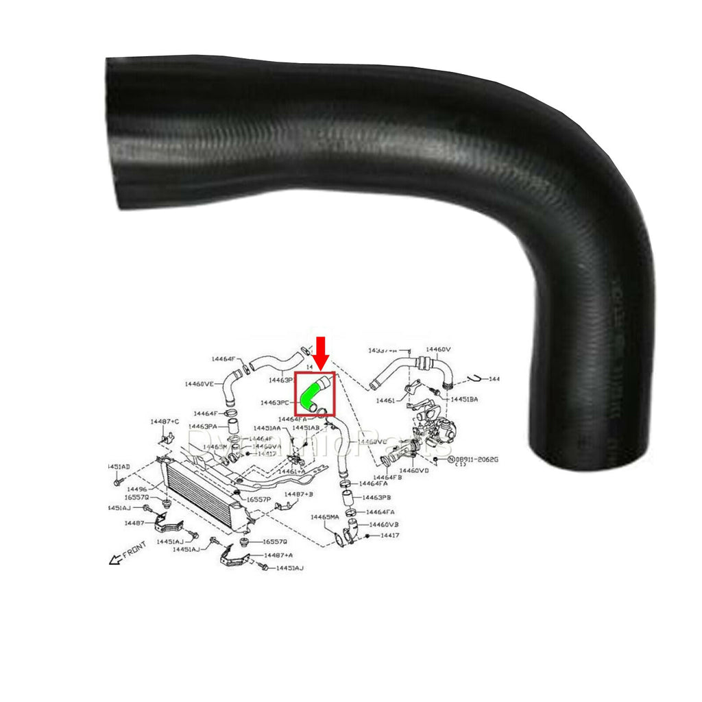 INTERCOOLER TURBO AIR DUCT HOSE PIPE TUBE FITS NISSAN QASHQAI, 14463JD50D