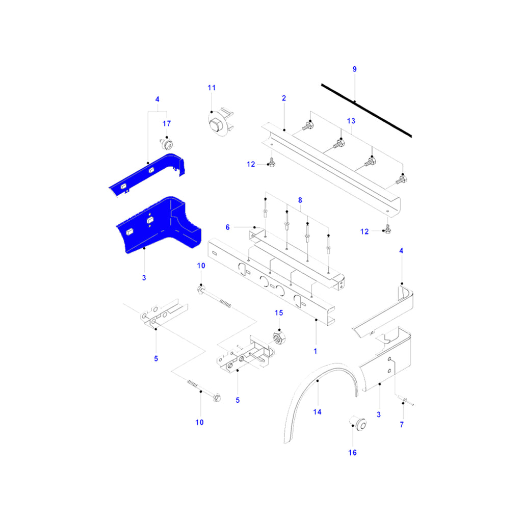 Ford Transit Rear Bumper Corner Top And Lower End Caps RH 2000 to 2013 4095154