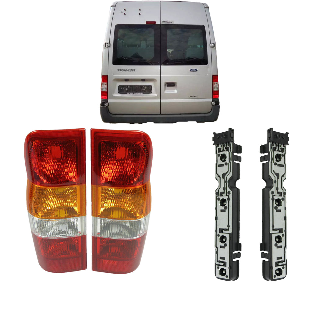 Rear Lamp Lights Lens With Bulb Holder Set Fits Ford Transit 00 06 4C1613A602