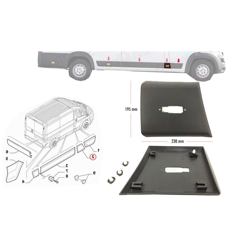 Ducato Boxer Relay Lwb (L4) Right Side Moulding Strip Set 735438349