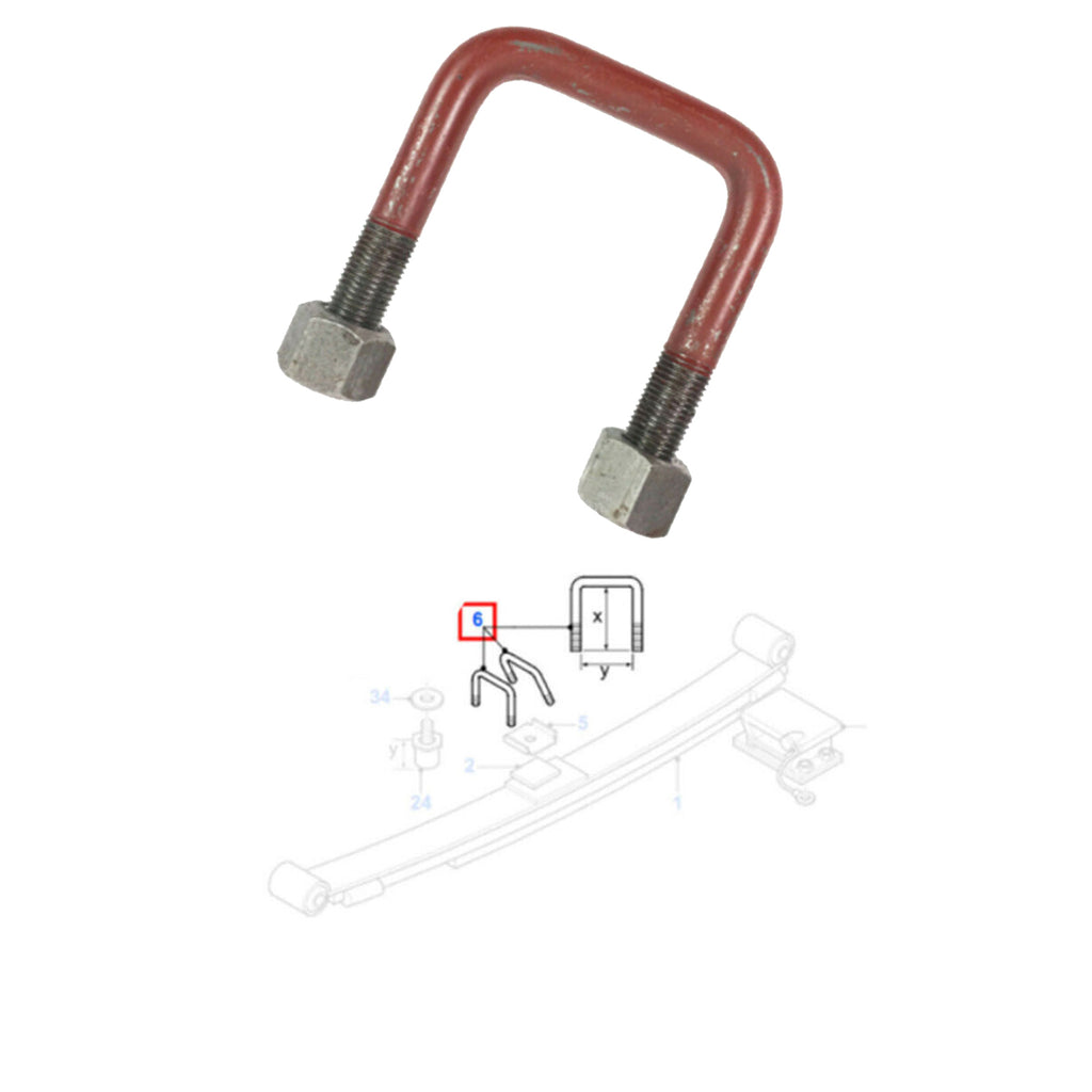 Ford Transit Mk4 Mk5 Rear Leaf Spring U Bolt 100MMx65MM 2x V92VB5705FA