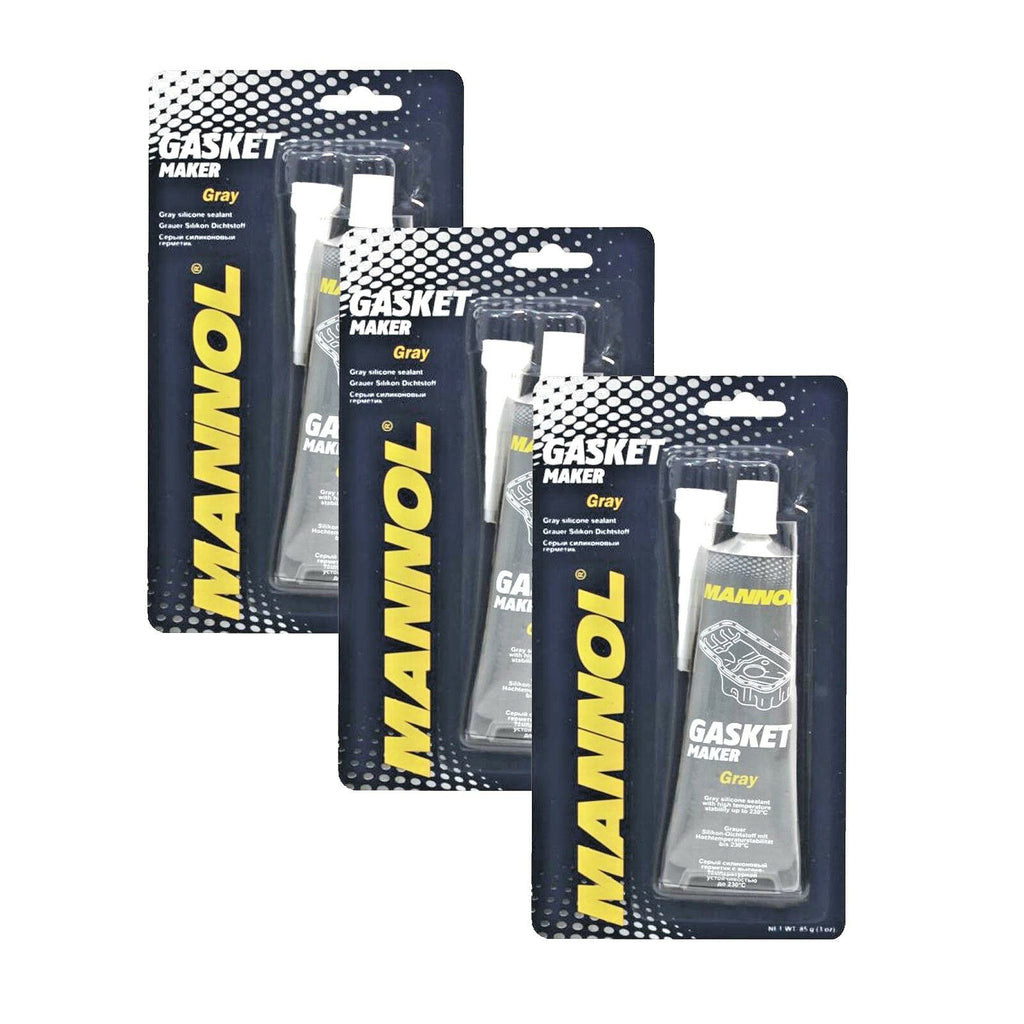 3 X  MANNOL 9913 SILICONE SEALANT GASKET MAKER HIGH TEMP SEALANT 85G TUBE