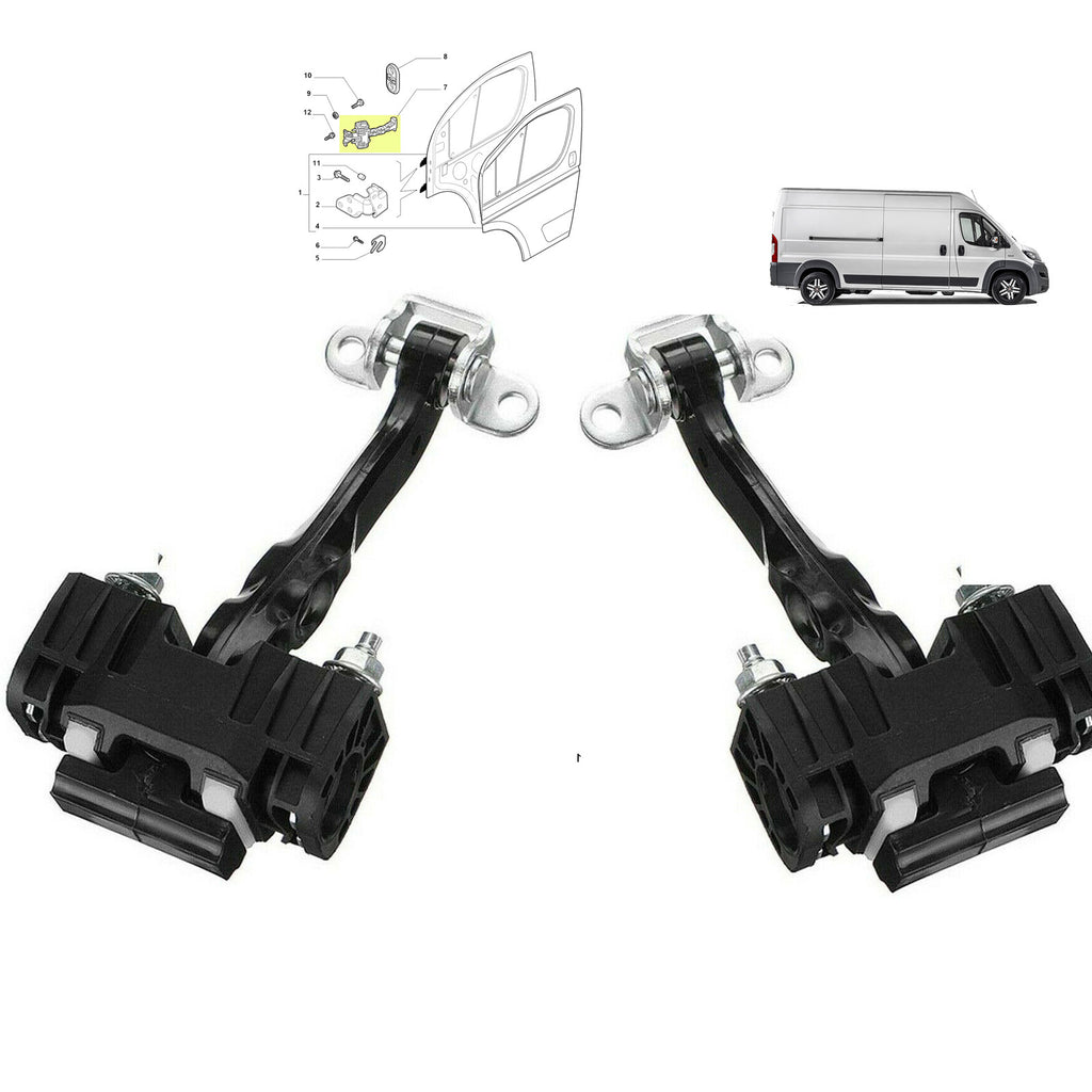 Fiat Ducato Citroen Relay Peugeot Boxer Front Door Hinge Check Strap 2x 1358220080