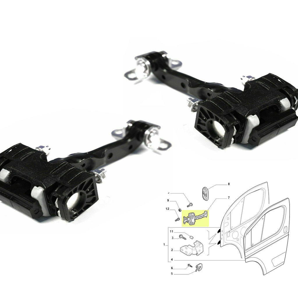 Fiat Ducato Citroen Relay Peugeot Boxer Front Door Hinge Check Strap 2x 1358220080