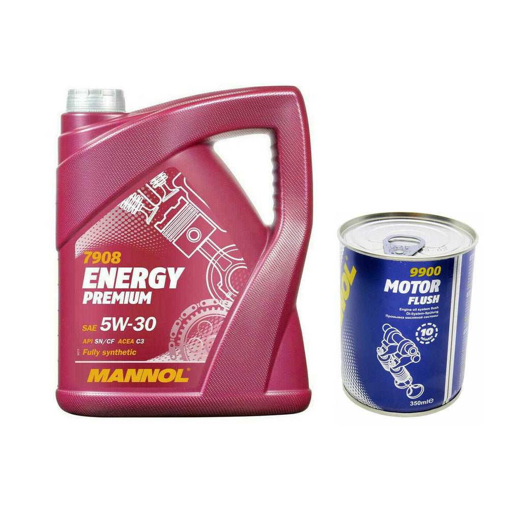 5L Mannol Premium 5w30 Fully Synthetic Longlife Engine Oil, 350 ml Engine Flush