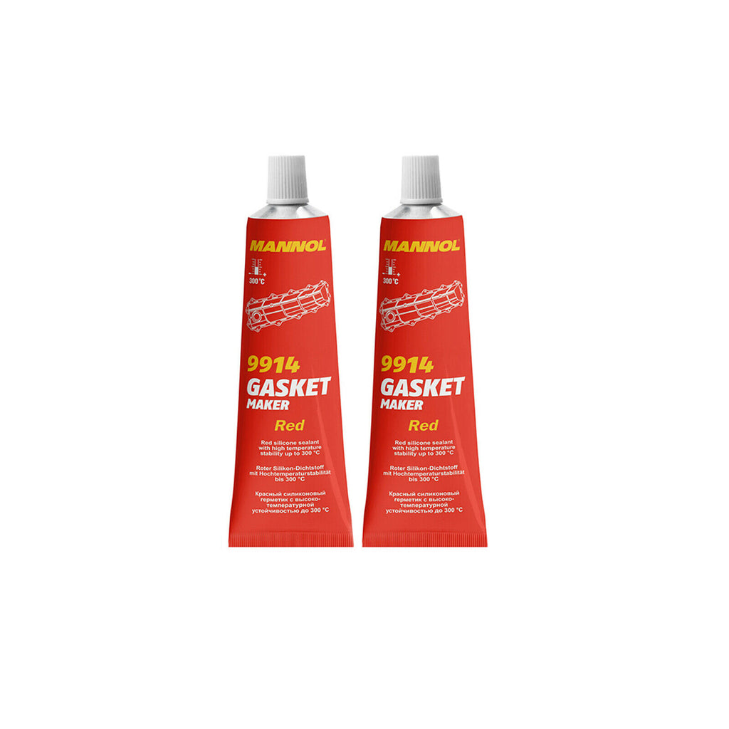 3 X Mannol 9914 Red Silicone Sealant Gasket Maker High Temp Sealant 85G Tube