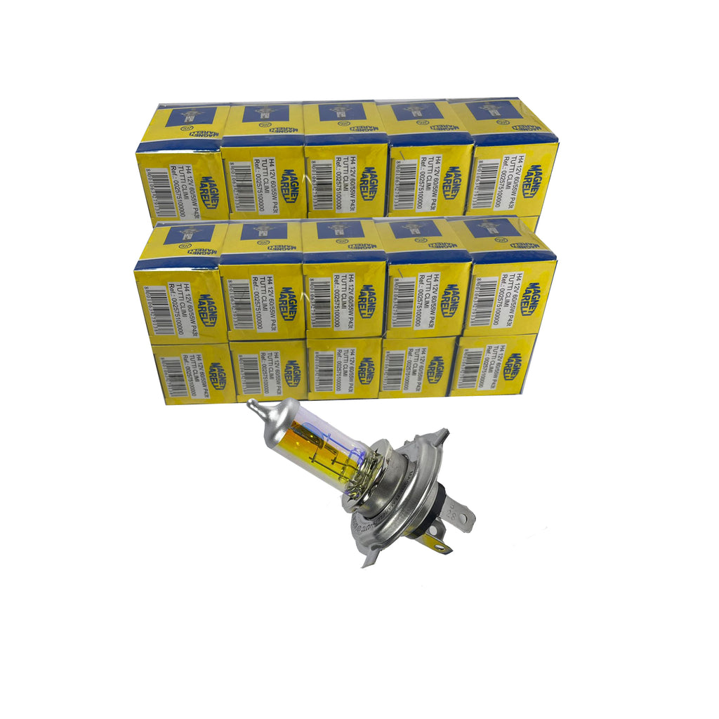 20 X Magnetti Marelli H4 12V Yellow P43t 60/55W Spotlight Headlight Fog Light Bulb 002575100000