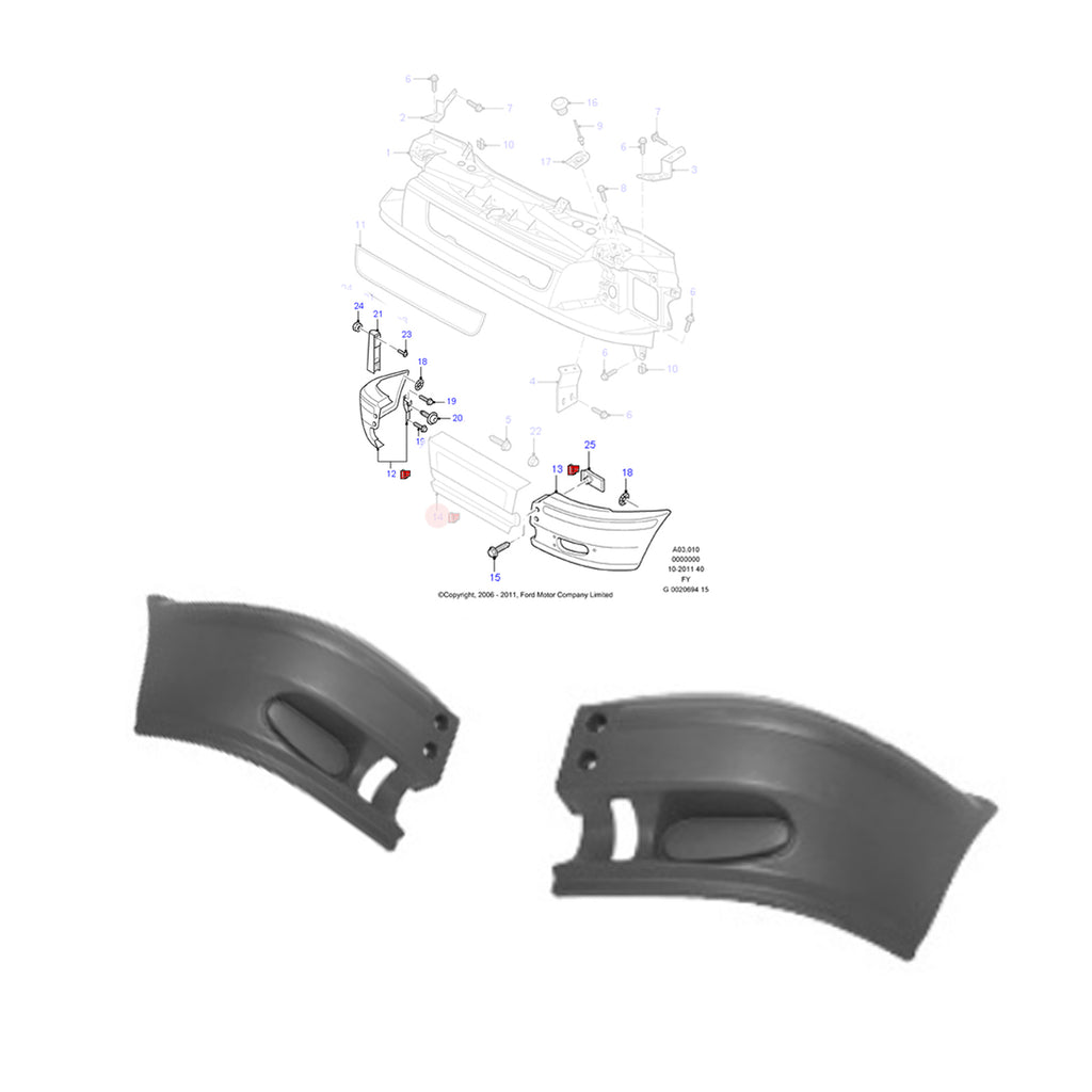 2x Set Ford Transit Mk6 2000 to 2006 Fits Front Right Left Bumper Corner End YC1517K936ADYBB
