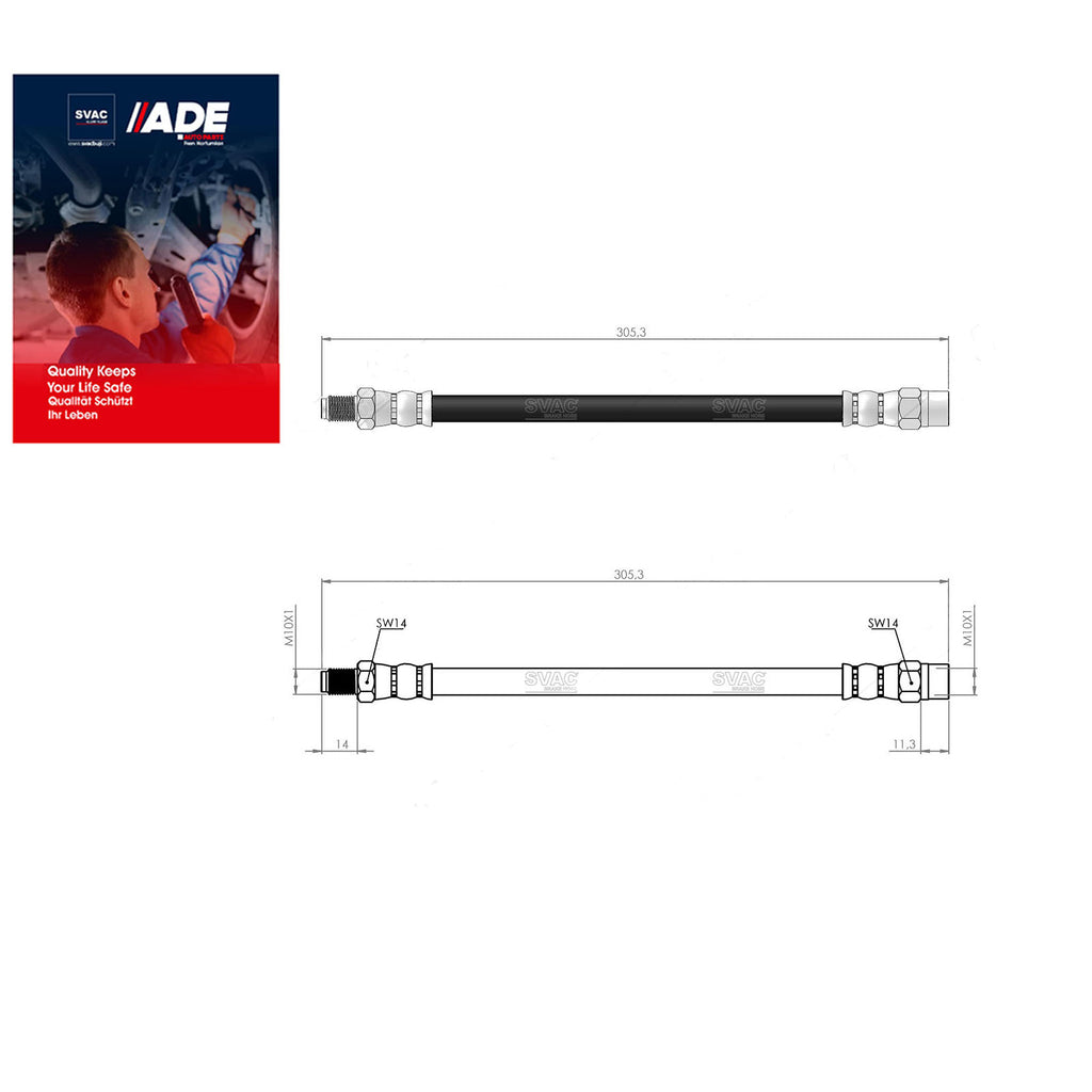Mercedes Benz C Serie C180 C200 E Serie S Serie Rear Brake Hose Set  0004283535