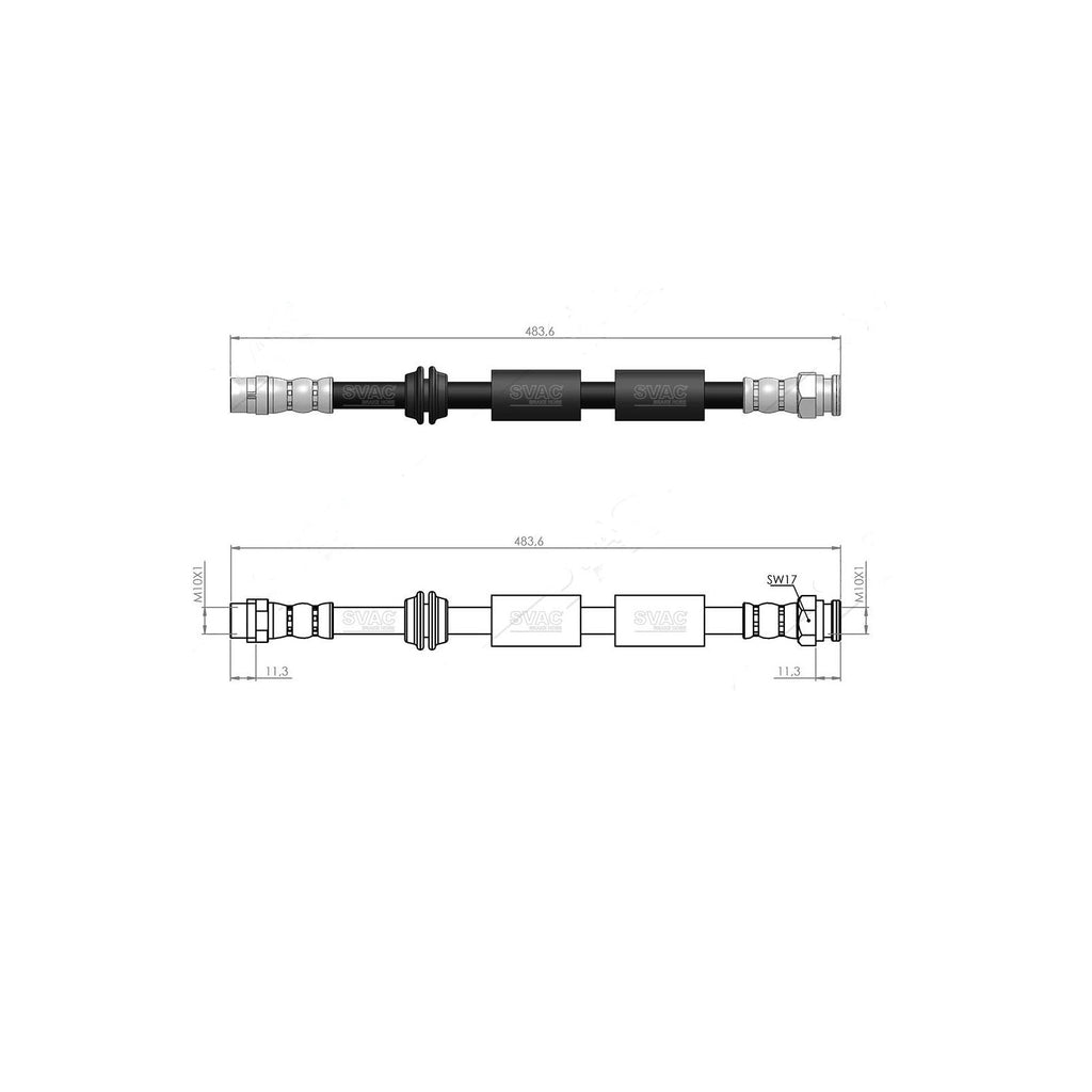 Seat Alhambra VW Sharan 1996 to 2010 Front Brake Hose Set 7M3611701C 1121359
