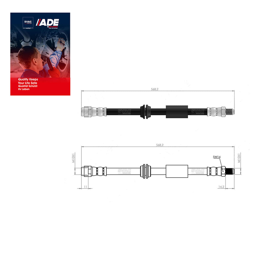 Mercedes Benz GL Serie X164 Serie W164 2006 ON Front Brake Hose Set 1644200348