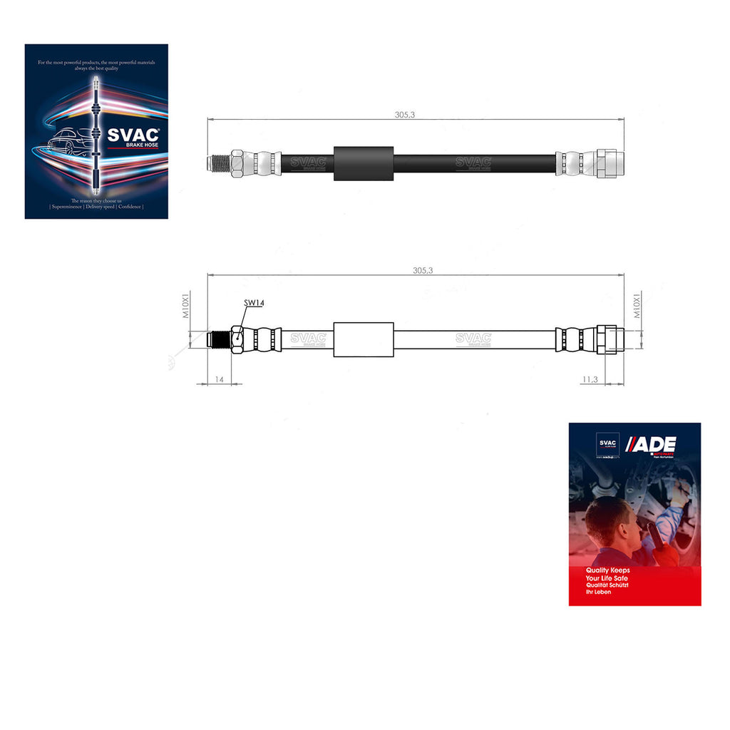 Mercedes A Serie W168 Rear Fits Mercedes C W203 Front Brake Hose Set 1684280335