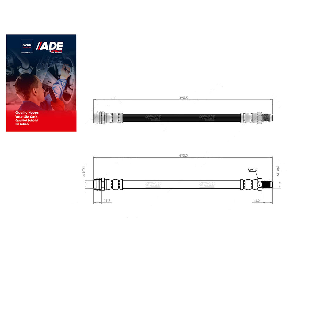Mercedes Benz A Serie W169 B Serie W245 Set Front Brake Hose  A1694280035