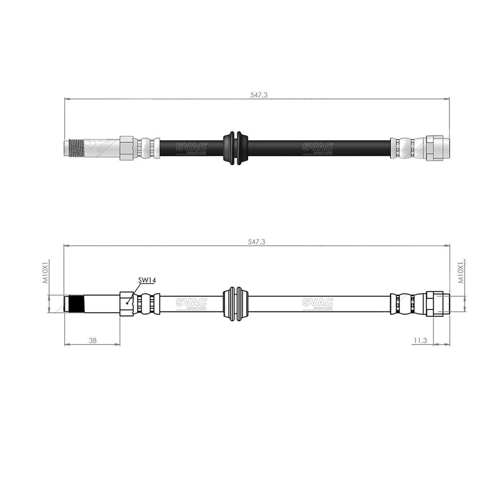 Mercedes Benz Vito Viano 2003 Onwards Front Brake Hose Set 6394280335