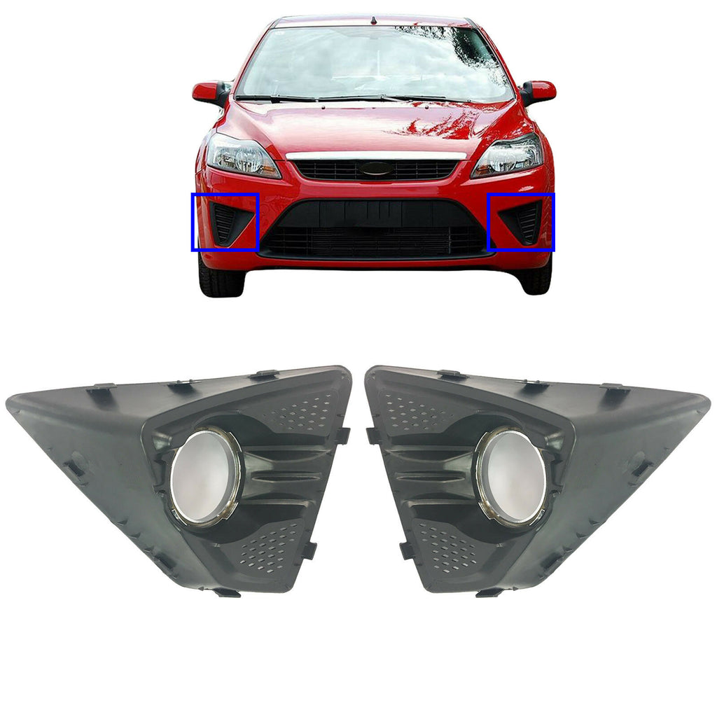 2 X FOG LAMP FRAMES LEFT/PASSENGER + RIGHT/DRIVER SIDE FITS FORD FOCUS 2009-2012