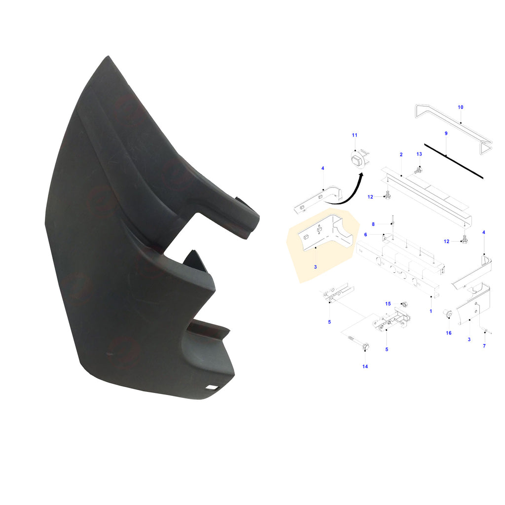 Bumper End Left Side Cap Ford Transit MK6 MK7 00-13 Jumbo With Rear Twin Wheel