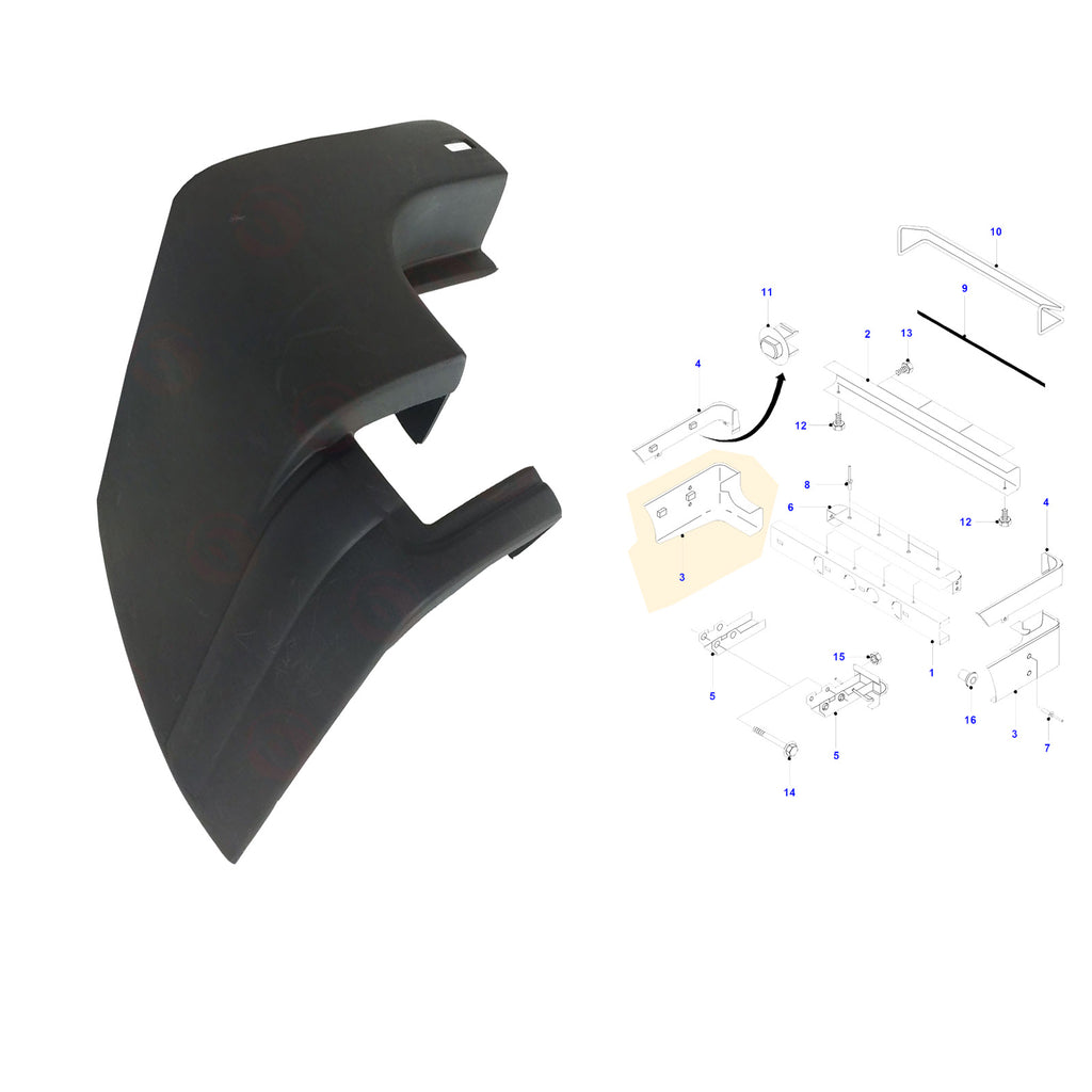 Bumper End Left Side Cap Ford Transit MK6 MK7 00-13 Jumbo With Rear Twin Wheel